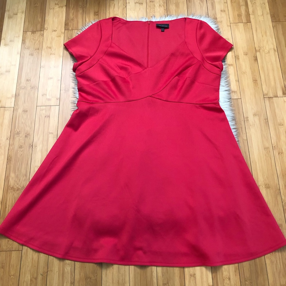Lane Bryant Bright Red Skater Short Sleeves Mini Dress size 26/28 (4X)